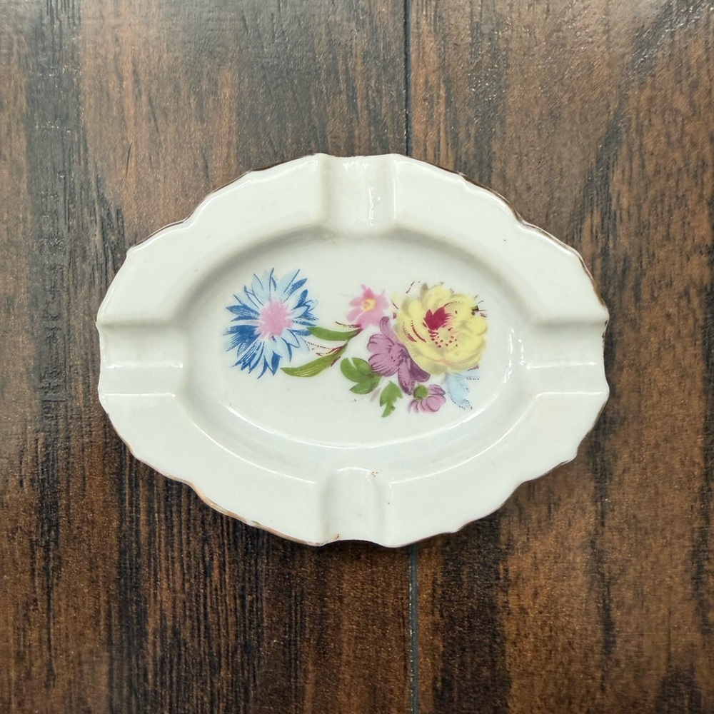 Floral Ceramic Ashtray